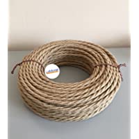 Los mejores  - Cable eléctrico textil trenzadocolor yute-Sección: 3 hilos x 0.75 mm2.